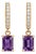 Natural Amethyst Huggie Earrings | Purple Gemstone Dangles | February Birthstone Earrings - A Pair For Sale