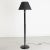 French Art Deco Black Lacquer Floor Lamp with New Silk Lampshade, 1930 For Sale - Image 9 of 9