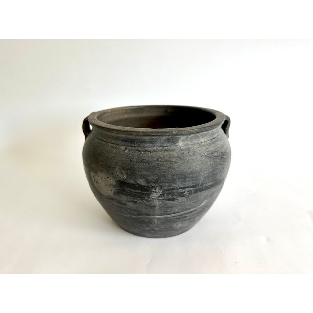 Rustic Black Gray Pottery Vase For Sale In Los Angeles - Image 6 of 8