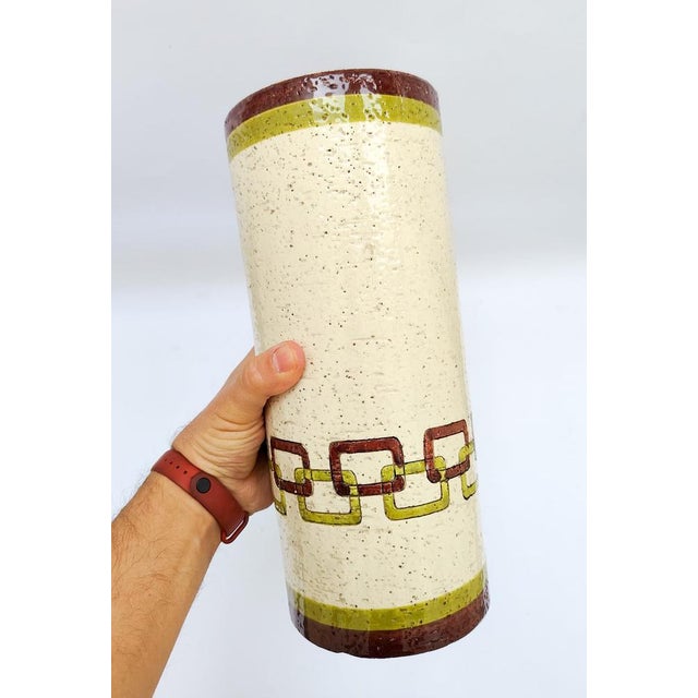 Rare ceramic vase Rosenthal Netter for Bitossi, with original sticker on the base Vintage, circa 1970s Beige ceramic with...