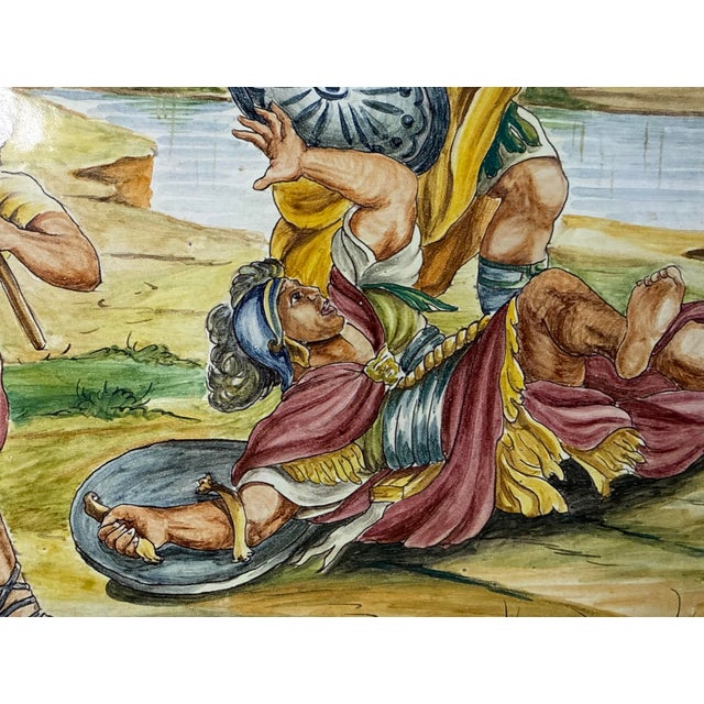 Large Vintage Hand Painted Italian Majolica Pottery Charger Dish Plate 20 Inches For Sale - Image 11 of 12