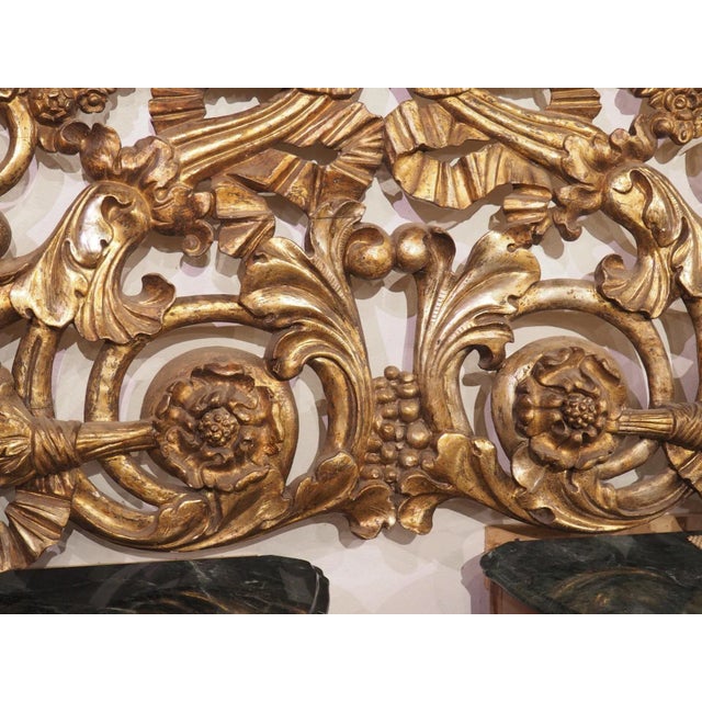 Mid 19th Century Large Circa 1850 Italian Giltwood Architectural Carving or Headboard, 91.5 Inches For Sale - Image 5 of 12