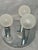 Striking vintage ceiling lamp with three decorative textured-glass bulbs mounted on a round chrome-plated base. Its...