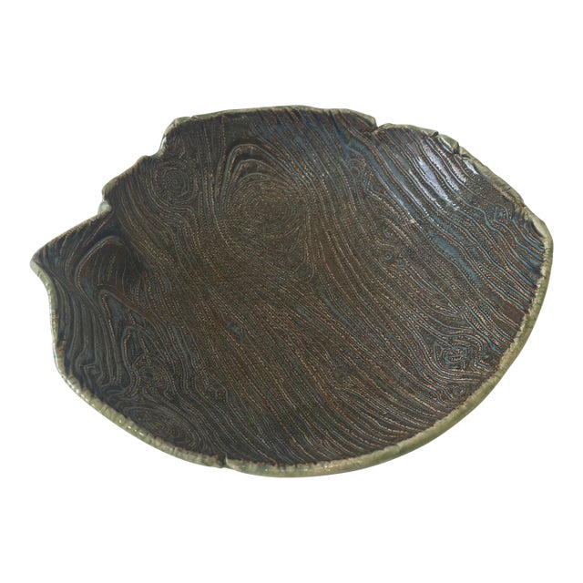 Katie Jae Faux Bois Decorative Ceramic Dish For Sale