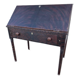 Antique Lancaster County Pennsylvania Sheraton Paint-Decorated Slant-Front Shopkeeper's Desk For Sale