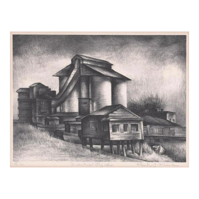 Alexander Kruse Industrial Pagodas Lithograph For Sale