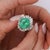 1990s 6.8 Carat Oval Cut Colombian Emerald and Diamond Platinum Ring, Size 4.5 For Sale - Image 4 of 13