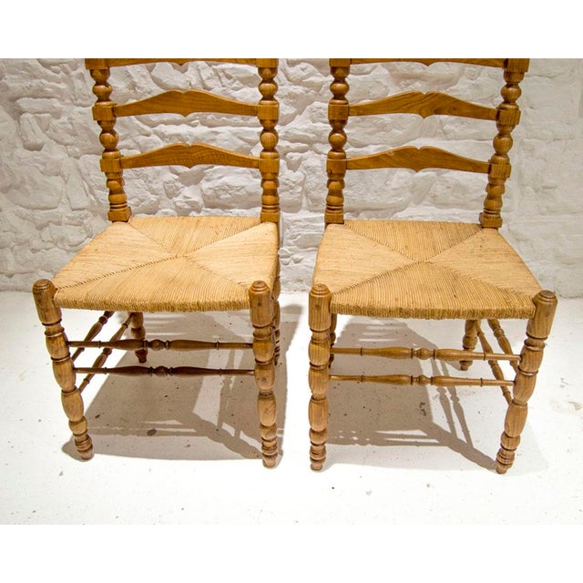 Set of Spanish High Chairs with Ladder Back, 1940s For Sale - Image 6 of 9
