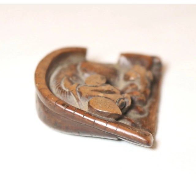 Wood Rare Antique Handmade 1800's Japanese Foo Dogs Boxwood Inro Netsuke Carved Wood For Sale - Image 7 of 9