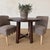 Hana Dining Table in Reclaimed Elm Wood 42″ D x 30″H Clearance under top 28″ Leg to edge: 7.25″ – 9.5″ Leg 3.5″w x 2″d...