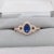 Modern Blue Ceylon Sapphire Ring with Earth Mined Diamonds in Solid 14k Rose Gold Pear 6x4 For Sale - Image 3 of 6