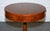 Vintage Yew Wood Circular Drum End Side Lamp Table For Sale - Image 5 of 11