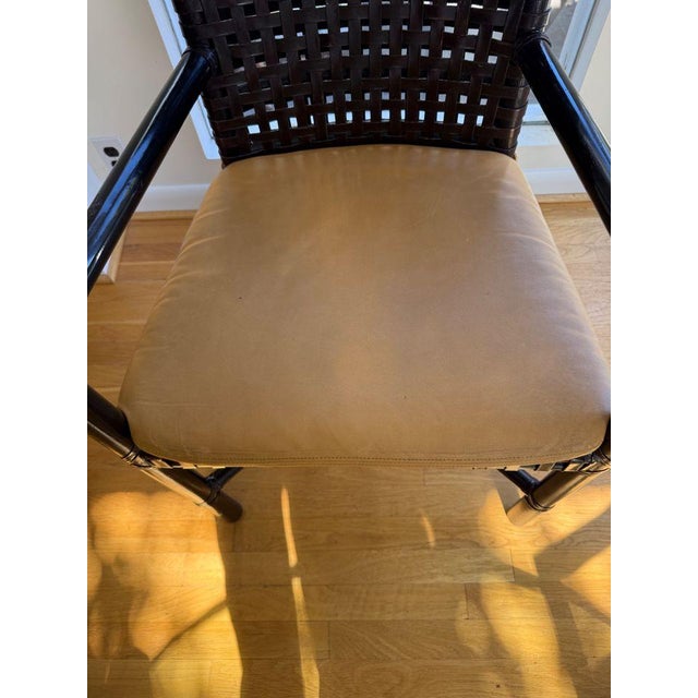 Wood Vintage McGuire Rawhide Antalya Table & Chair Set For Sale - Image 7 of 16