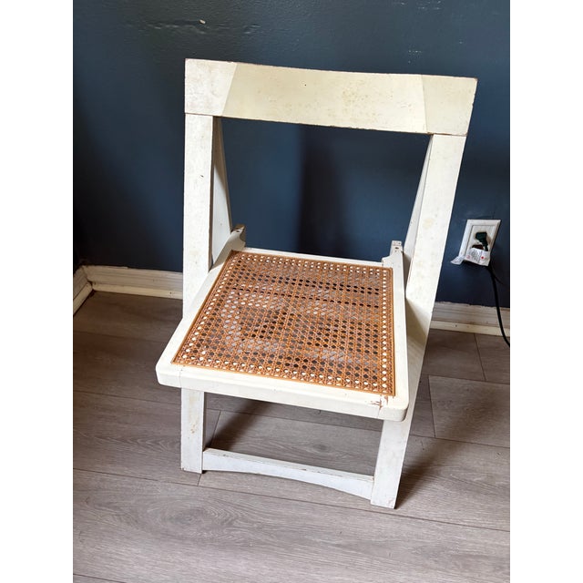 1960s Aldo Jacober White With Rattan Made in Yugoslavia Original Paint Rare Unique For Sale - Image 10 of 11