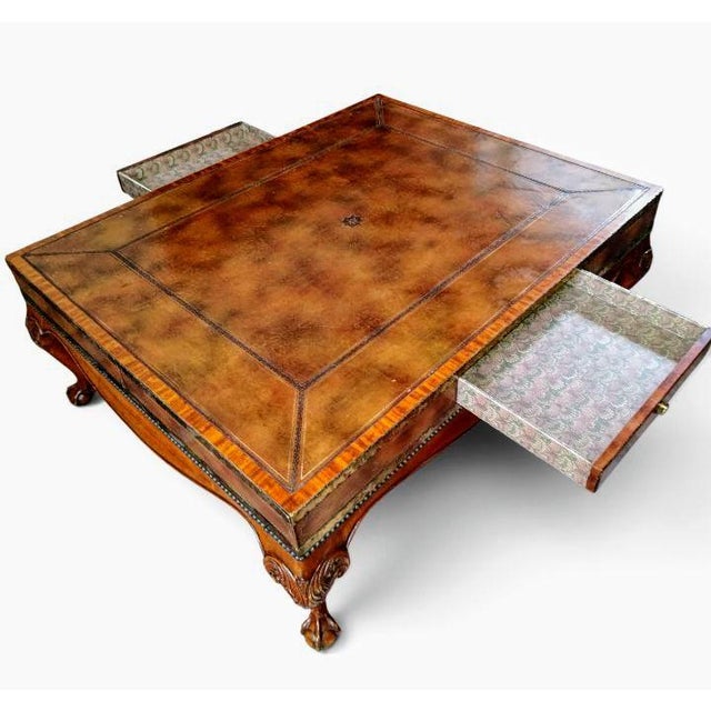 Chippendale Command Center Stage With This Exceptionally Rare, Vintage Coffee Table by Maitland-Smith. For Sale - Image 3 of 12