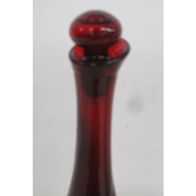 Avon Empty Glass Bottle With Stopper From 1970s Ruby Bud Vase Cologne Line 5014b For Sale - Image 4 of 10