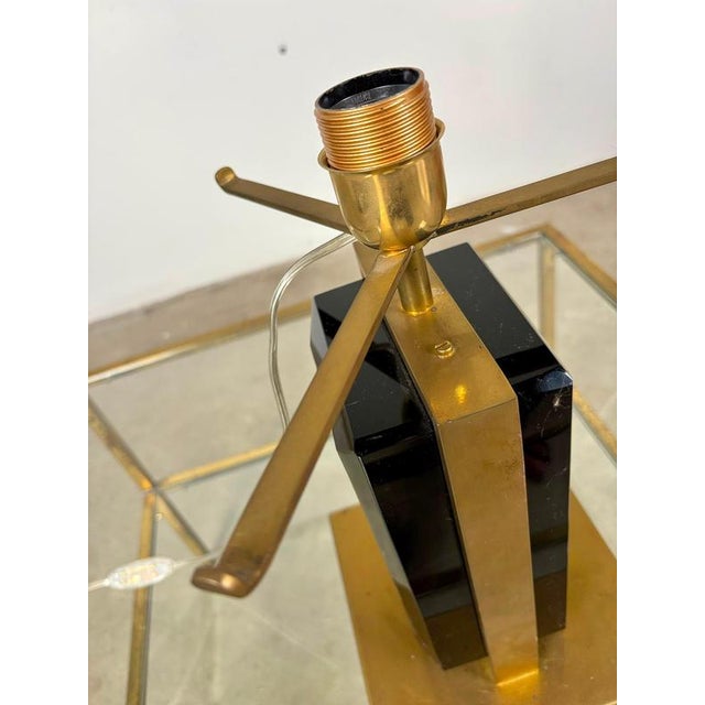 Brass and Glass Table Lamp Base, Italy, 1980s For Sale - Image 4 of 9