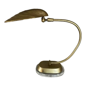Brass Mussel Shell Table Lamp on Lucite Base
