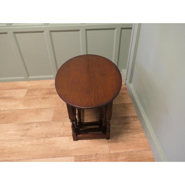 Oval Nesting Tables in Oak, 1930, Set of 3 For Sale - Image 6 of 8