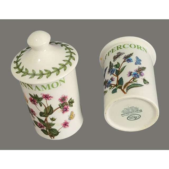 Contemporary Pair of Vintage Portmeirion Botanic Garden Spice Jars Cinnamon & Peppercorn For Sale - Image 3 of 6