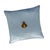 Contemporary Cerulean Bee Silk Velvet Embroidered Throw Pillow Cover, 20 X 20 For Sale - Image 3 of 7