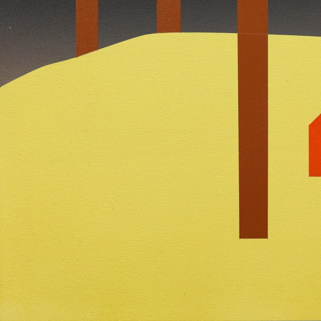Cabin in September - Minimalist Figurative Landscape Original Artwork by Mike Gough For Sale - Image 4 of 9