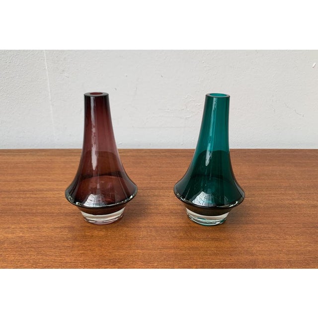 Mid-Century 1379 Glass Vases by Tamara Aladin for Riihimäki, Finland, 1960s, Set of 2 For Sale - Image 9 of 18