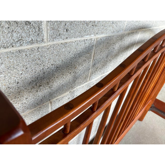 Wood Hunt Country Furniture Cherry Birdcage Style Queen Size Bed Frame For Sale - Image 7 of 8