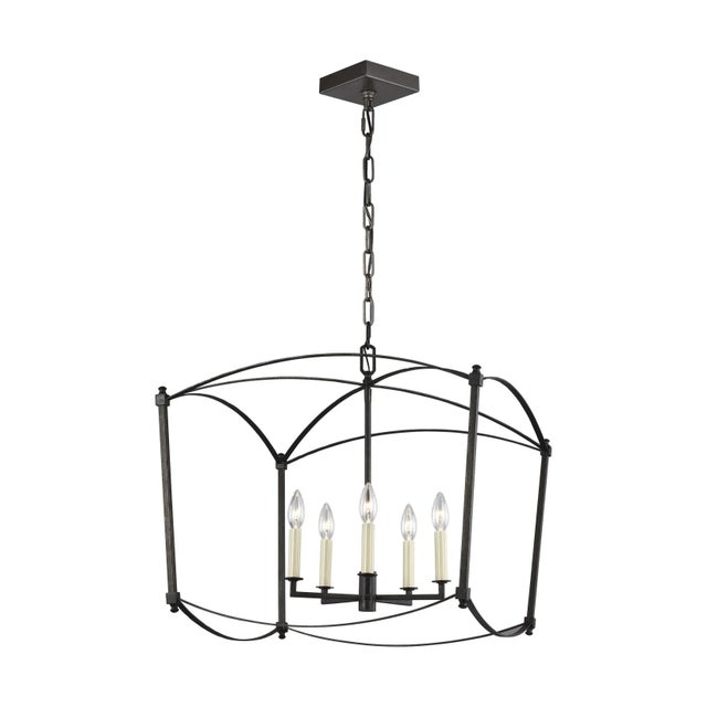 English Sean Lavin by Visual Comfort Studio Thayer Wide Lantern, Smith Steel For Sale - Image 3 of 3