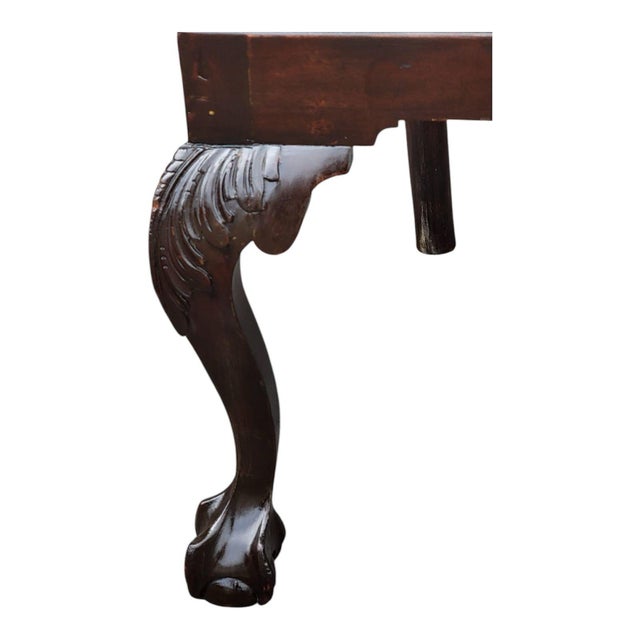 19th Century Antique Carved Mahogany Chippendale Style Ball & Claw Foot Side/Desk Chair For Sale - Image 10 of 10
