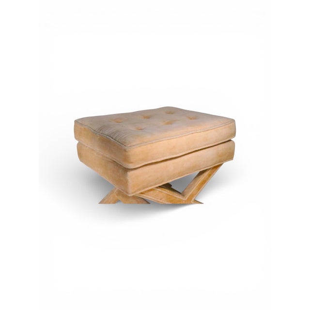 Mid-Century Modern Mid 20th Century Hollywood Regency Stool Upholstered Ottoman For Sale - Image 3 of 12