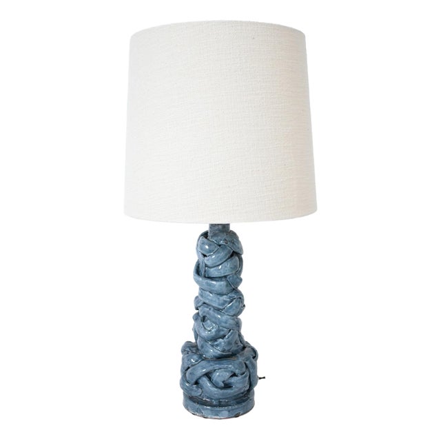 Angkor 42cm Light Blue Lamp by Barracuda Interiors For Sale
