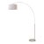 1960s Scallop 92" Arc Floor Lamp - Satin Nickel Finish, White Linen Shade, Modern Design For Sale