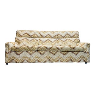 Mid Century Modern Geometric Herculon Sofa in the Style of Jack Lenor Larson and Milo Baughman For Sale