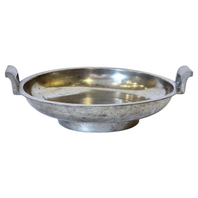 Large Swedish Grace Pewter Bowl with Handles from Svenskt Tenn, 1930s For Sale - Image 9 of 9
