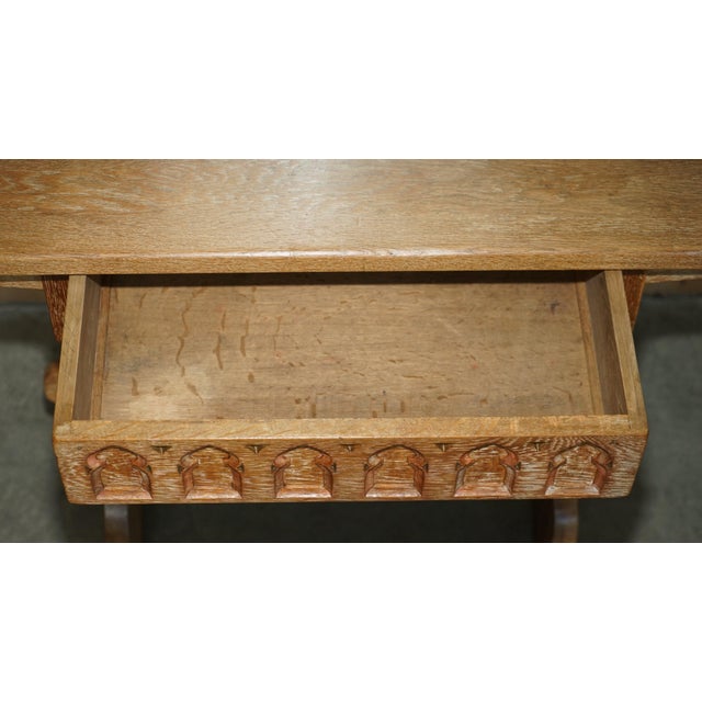 Arts & Crafts Limed Oak Cotswold Dressing Table from Tudor Furniture, 1930s For Sale - Image 9 of 16