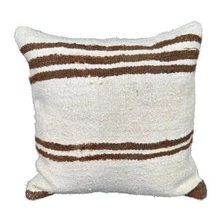 Turkish Hemp Pillow Cushion Natural Beige Brown Pillow Cushion Cover 20"x20" For Sale