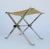 C.1970's French Maison Charles, Chrome Plated Over Solid Steel X-Base Cross Legged Bench With Donghia Raphia Textile For Sale In West Palm - Image 6 of 13
