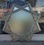 Large size Moroccan Star shape bone mirror. Great amount of hammered metal inlaid on a wooden cedar frame. Truly Moroccan....