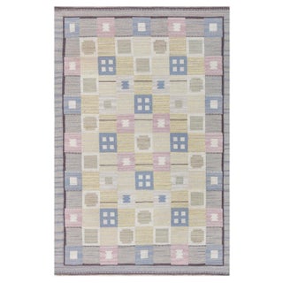 Doris Leslie Blau Vintage Swedish Flat Woven Rug For Sale