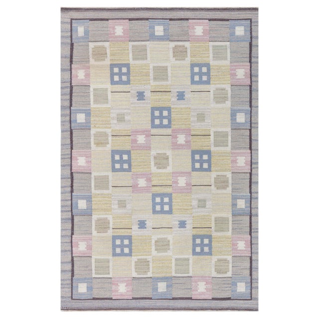 Doris Leslie Blau Vintage Swedish Flat Woven Rug For Sale