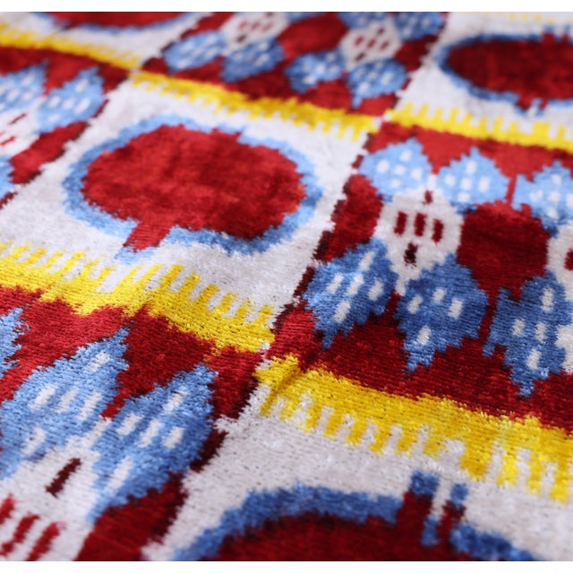 "Elevate your bespoke interiors with the artisanal depth of this hand-knotted silk ikat lumbar pillow. A masterclass in...