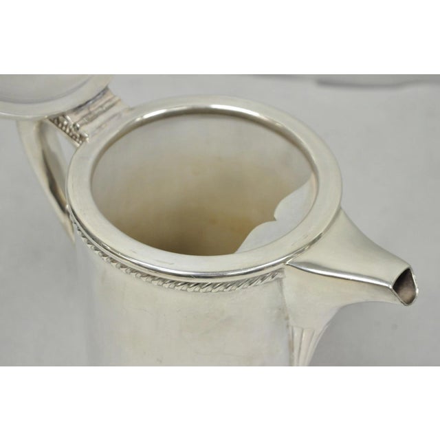 Antique English Victorian Silver Plated Enamel Line Large Beverage Water Pitcher For Sale - Image 11 of 18