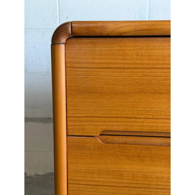 Mid Century Modern Teak Low Dresser 9 Drawer Long Lowboy For Sale - Image 9 of 11