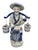 Late 20th Century Blue and White Asian Man and Woman Fishing Statues- A Set For Sale - Image 5 of 12