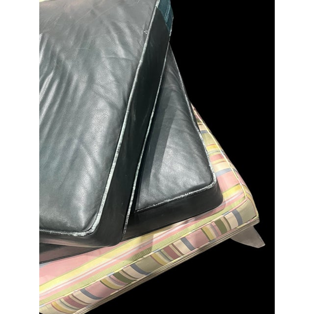 Pair of Large Wicker Wingback Chairs With Ottoman by Henry Link for Lexington Furniture 1972 For Sale - Image 10 of 12