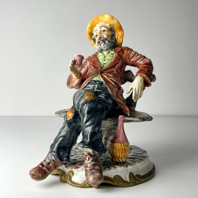 Vintage Original Ceramic Sculpture of Man from Bassano, Italy, 1974 For Sale - Image 6 of 13