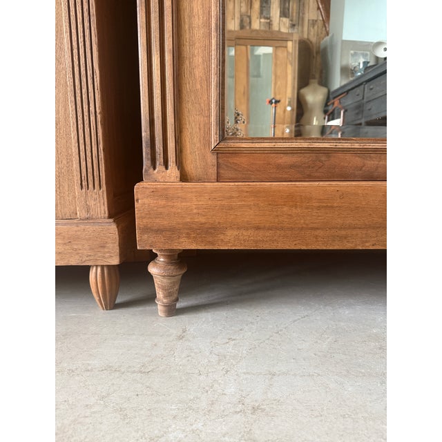 Large Antique Louis XVI Style Wardrobe with Mirror, 1890s For Sale - Image 11 of 15