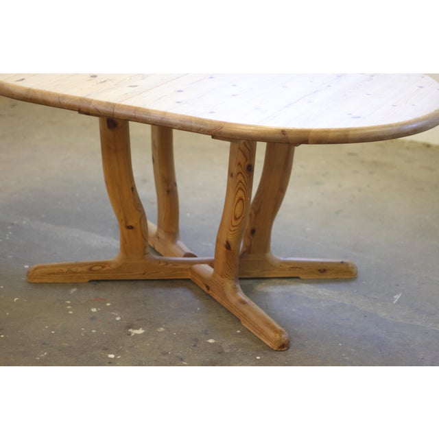 Vintage Round Extendable Pinewood Dinning Table from Dyrlund, 1980s For Sale - Image 11 of 18