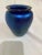 Cobalt blue vase by Orient & Flume hand blown art glass signed on bottom.